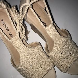 Mods Spana Cork Lace Up Open Toe size 7.5